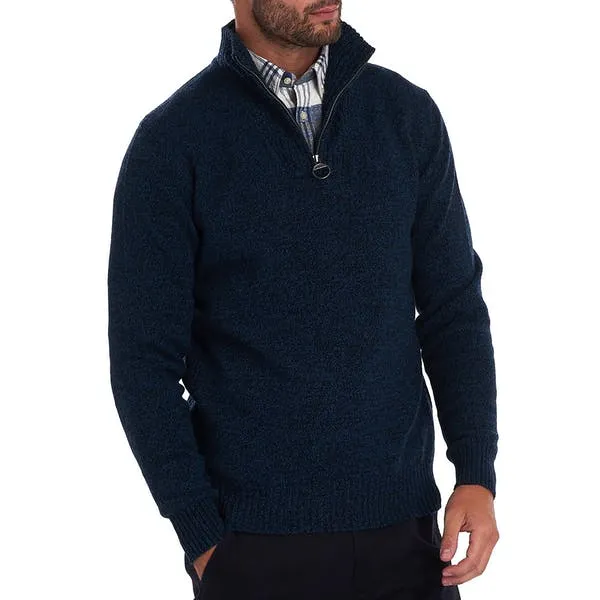 Barbour  Essential Lambswool Half Zip Sweater Navy