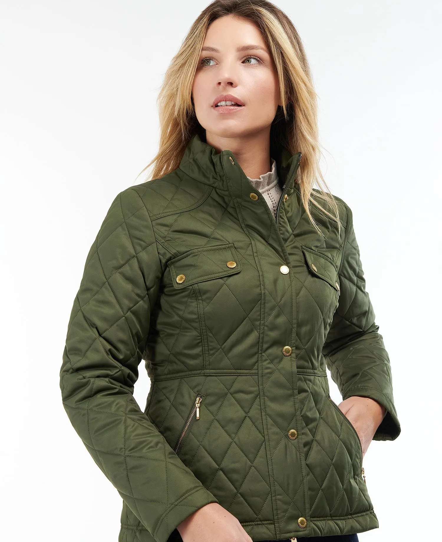 Barbour Broxfield Quilted Jacket Olive Green