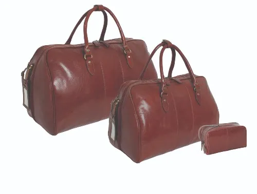 Ashwood Leather Holdall Bag with shoulder strap in brown cow Tumble