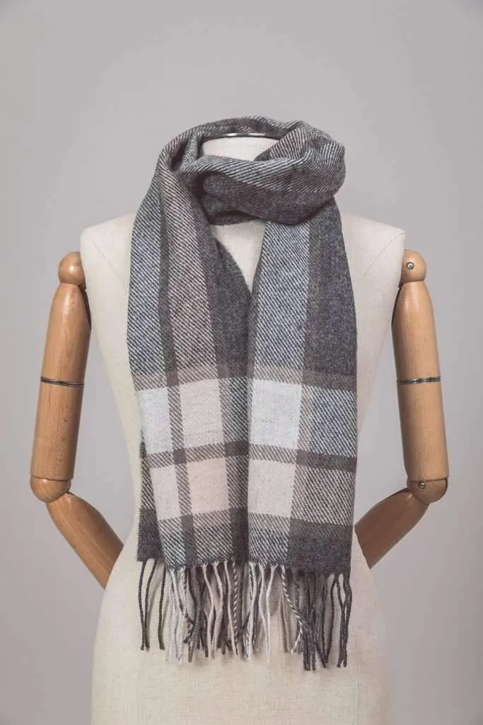 Foxford Lambswool  Oxford check Border scarf