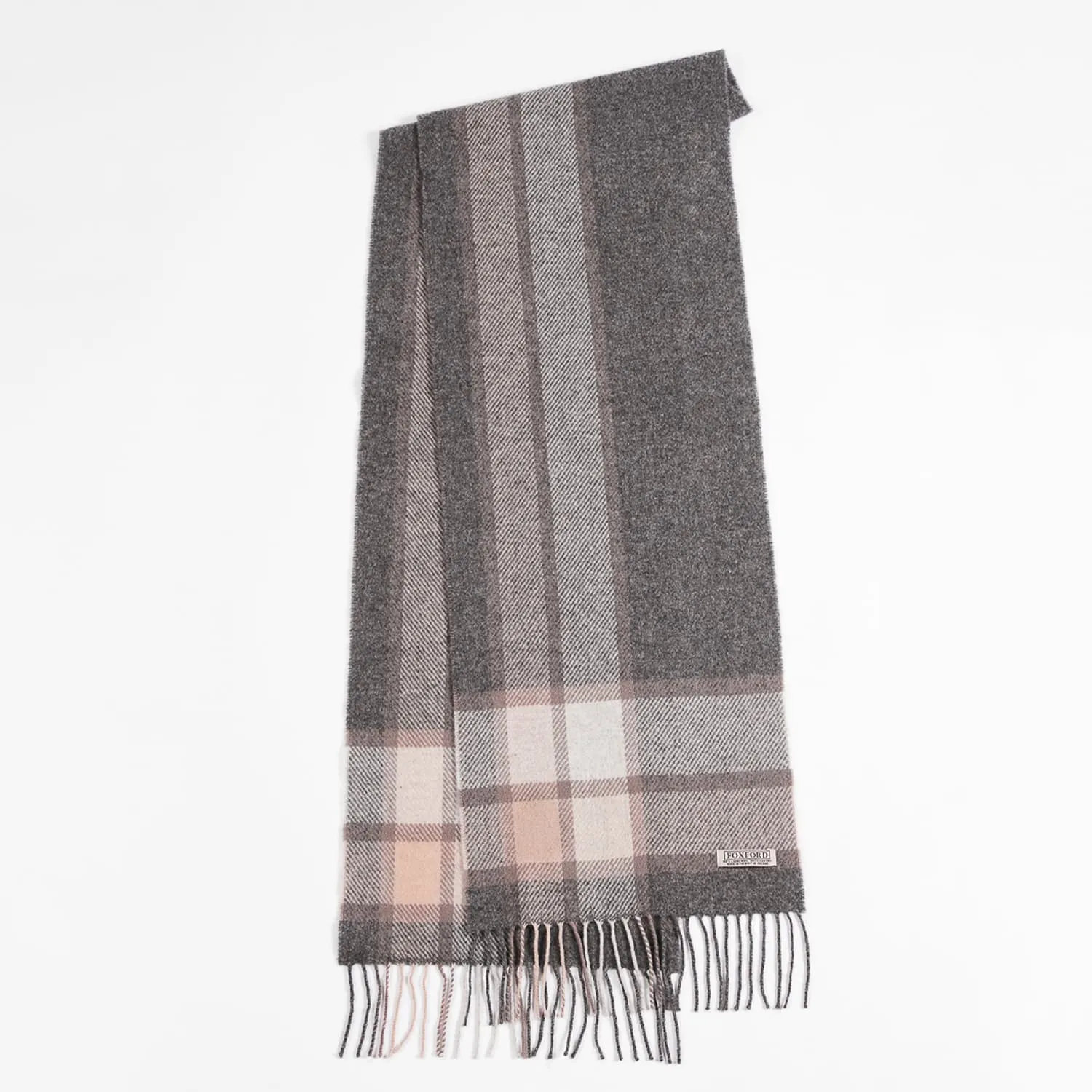 Foxford Lambswool  Oxford check Border scarf